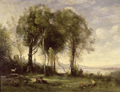 Die Ziegenhirten von Castel Gandolfo, 1866 von Jean Baptiste Camille Corot